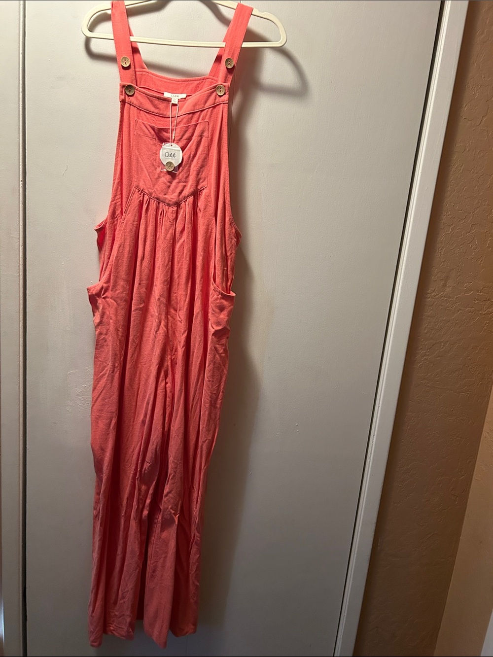 Oddi Coral Pink Casual Overalls Jumper